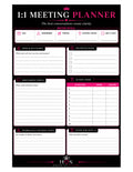 1:1 Meeting Planner | Printable | 8.5 x 11