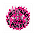 Aries Kiss-Cut Sticker featuring a fiery design, printed on paper, from Hot Headed Honey by Printify.