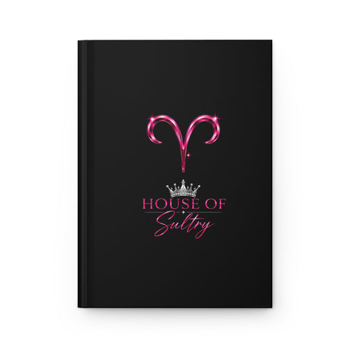 Printify Aries HOS hardcover journal with matte finish, featuring signature design and lined paper for writing and notes.