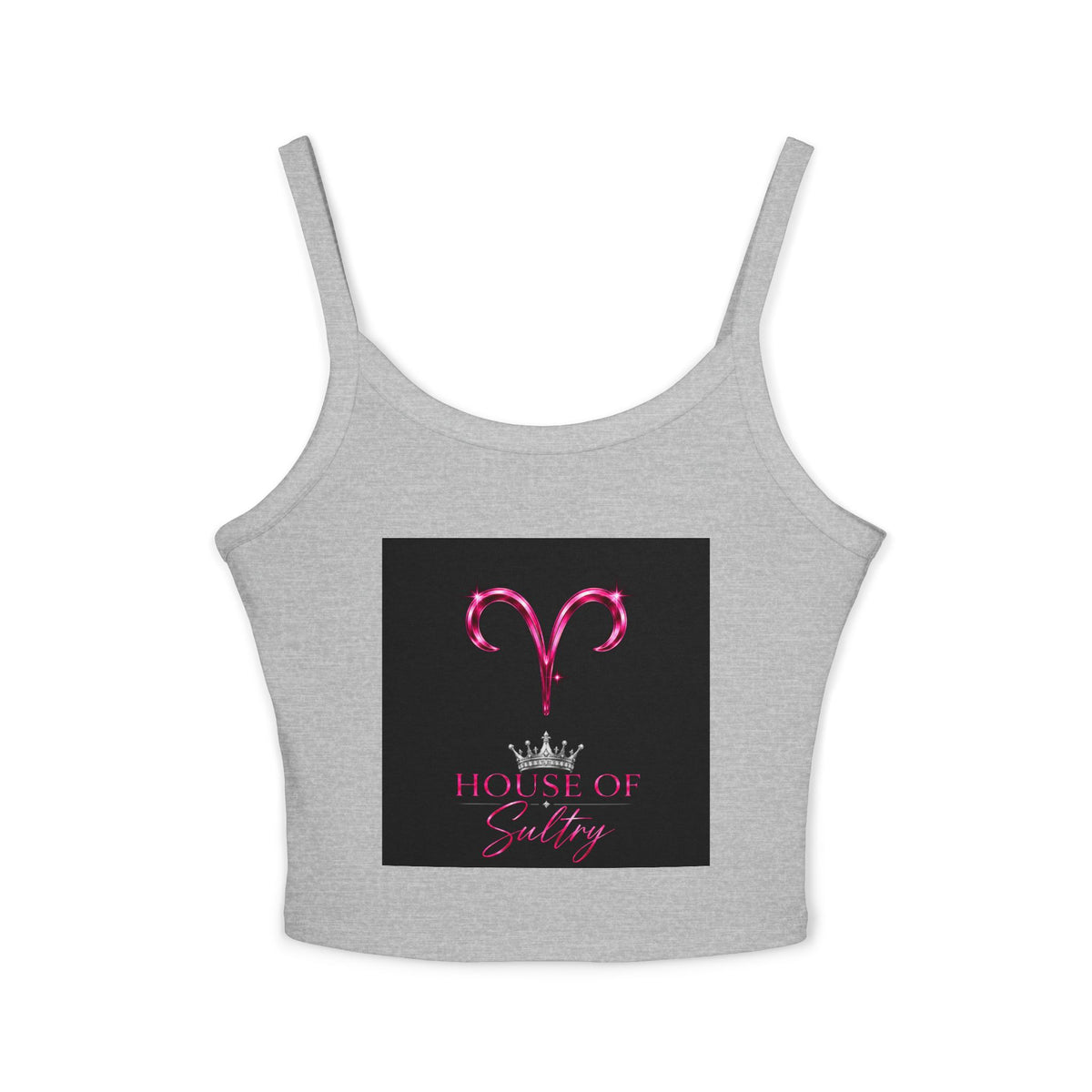 Aries HOS women's spaghetti strap tank top by Printify, lightweight sleeveless top with thin straps and fitted style.
