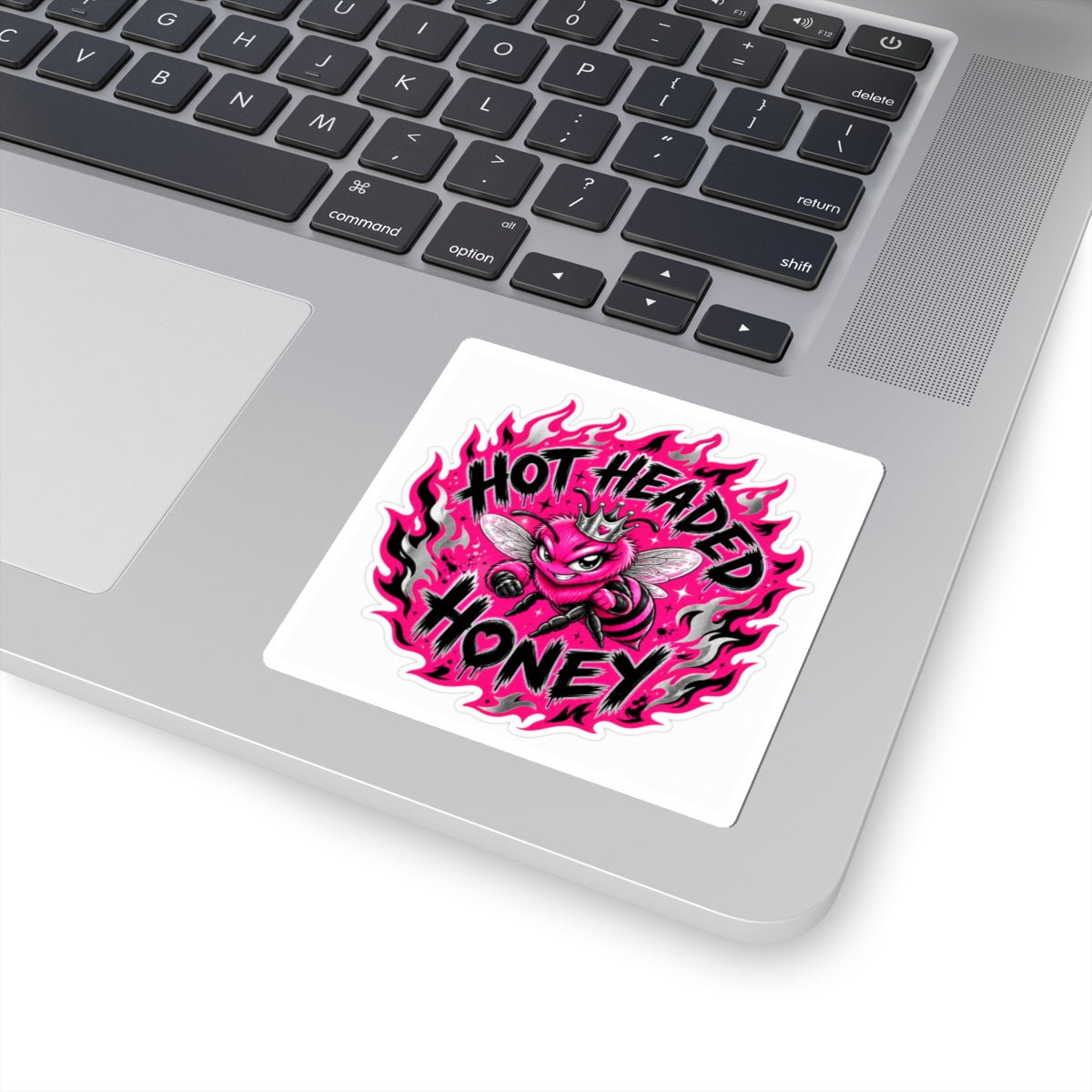 Aries Kiss-Cut Sticker featuring a fiery design from Hot Headed Honey, printed on durable paper material.