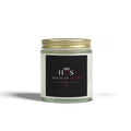Blackberry Vanilla soy blend jar candle, home decor item with a glass container and a lit wick, featuring a cozy, aromatic scent.