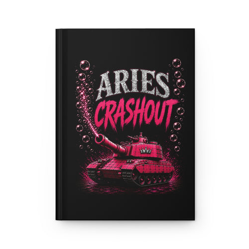 Printify Aries HOS hardcover journal with matte finish, featuring artistic crashout design on a durable paper product.