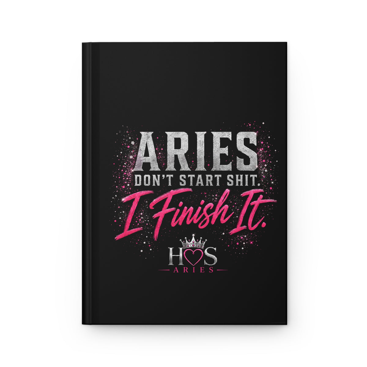 Printify Aries HOS hardcover journal with matte finish, featuring a sleek design ideal for writing and note-taking.