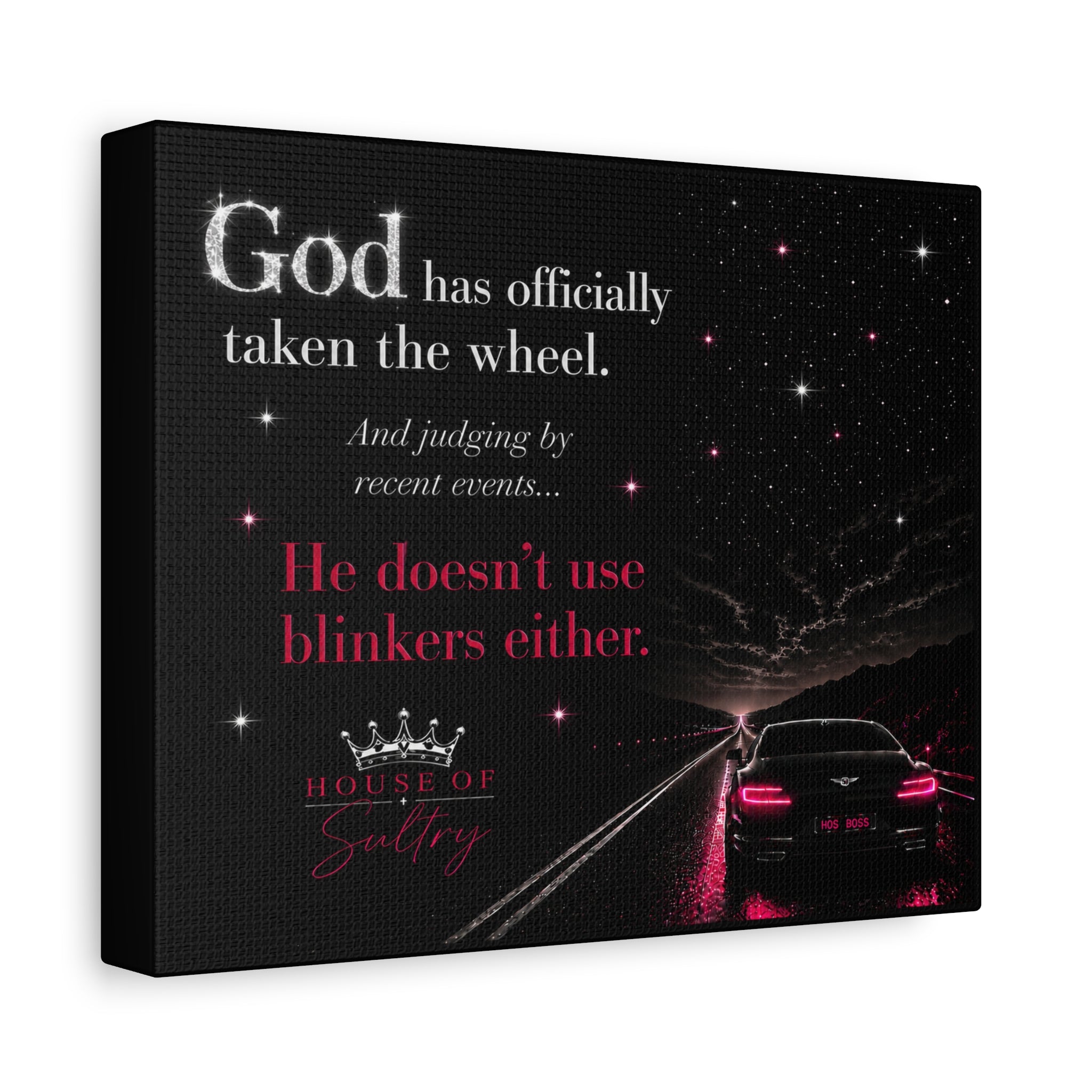 House of Sultry™ Matte Canvas Wall Art (10" x 8") - GOD has taken the wheel
