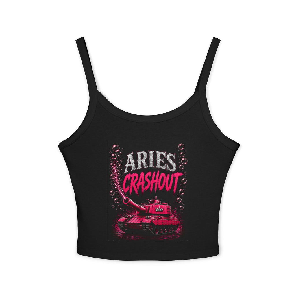 Printify Aries HOS women's spaghetti strap tank top, lightweight sleeveless shirt with thin straps, casual summer fashion.