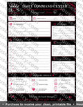 Printable Daily Command Center sheet by HouseOfSultry featuring organized sections on 8.5 x 11-inch paper for daily planning.