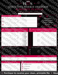 HouseOfSultry executive weekly overview dashboard for 4-week luxury planning system, printable 8.5 x 11 weekly planner bundle.