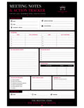 Meeting Minutes & Action Tracker | Printable | 8.5 x 11