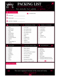 Work Trip Packing List | Printable | 8.5 x 11