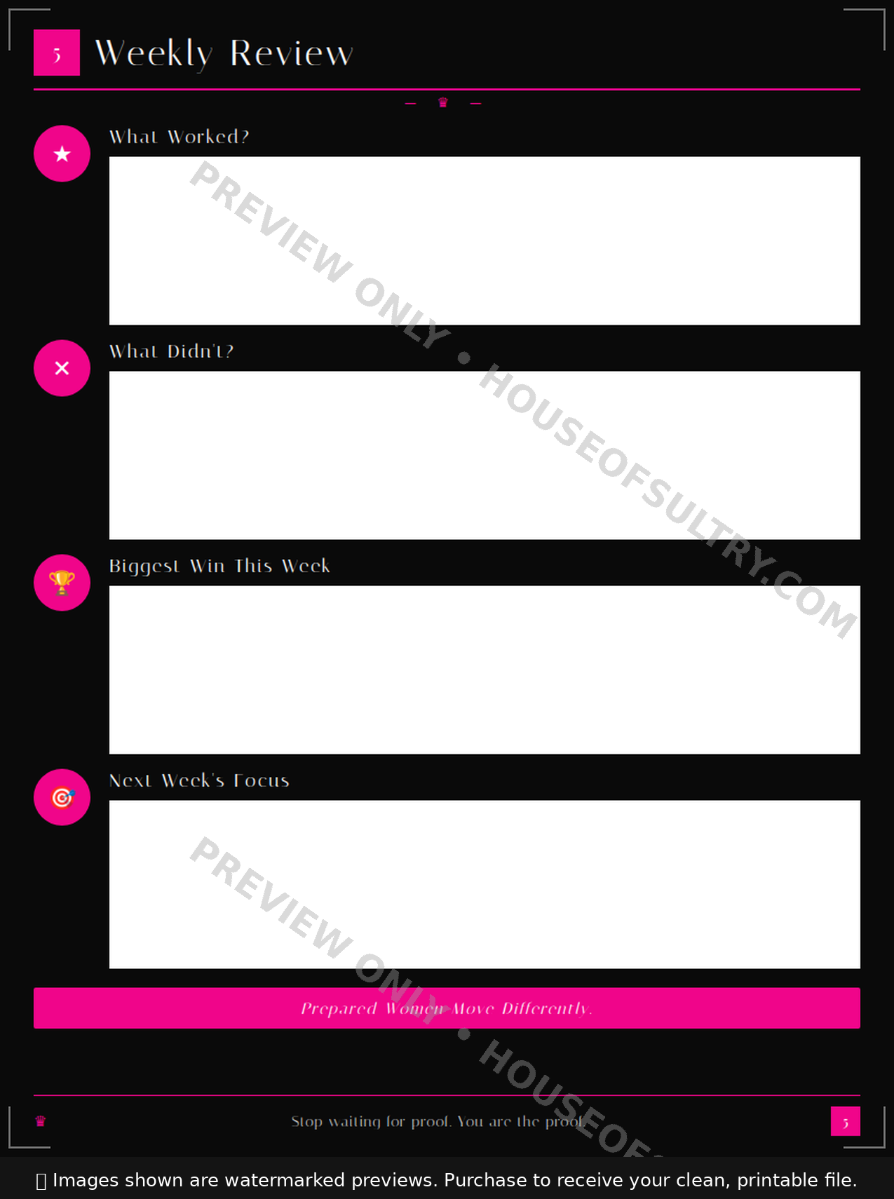 The CEO Social Media Content Planner - Page 5 Preview (Watermarked)